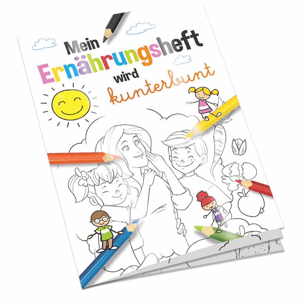 Malbuch / Mal-Set A6 - Ernährung - Malbuch mit 1-c Logoeindruck
