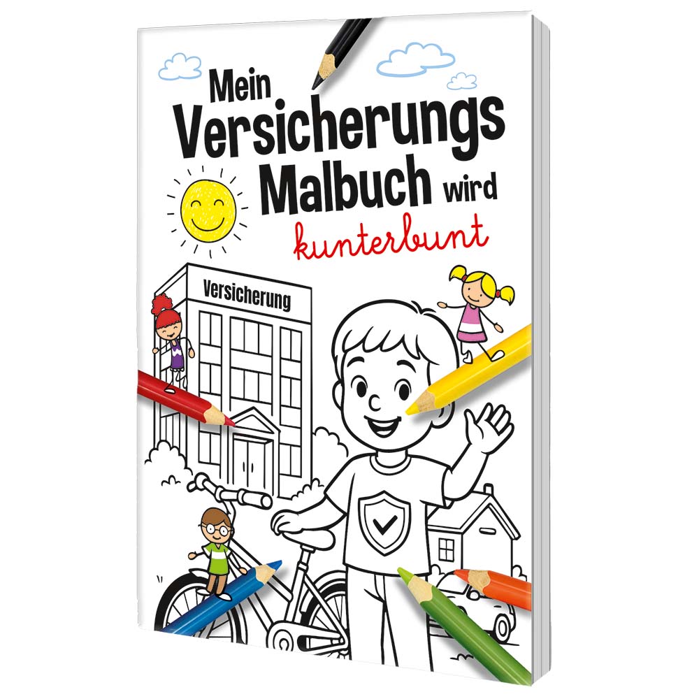Malbuch / Mal-Set A6 - Versicherung - Malbuch mit 2-c Logoeindruck