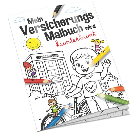 Malbuch / Mal-Set A6 - Versicherung - Malbuch mit 2-c Logoeindruck