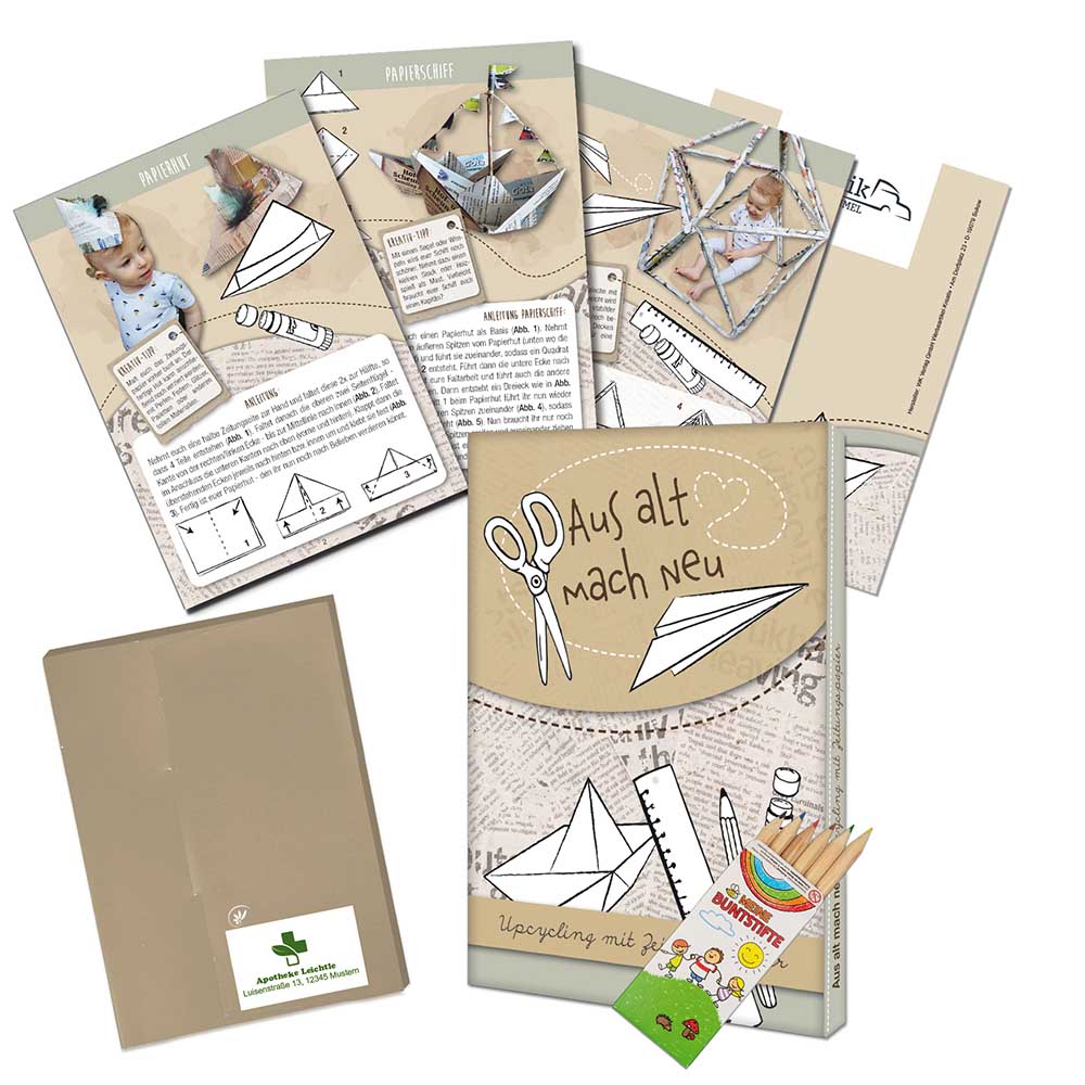 Upcycling-Set - Zeitungspapier - Tampondruck 1-c