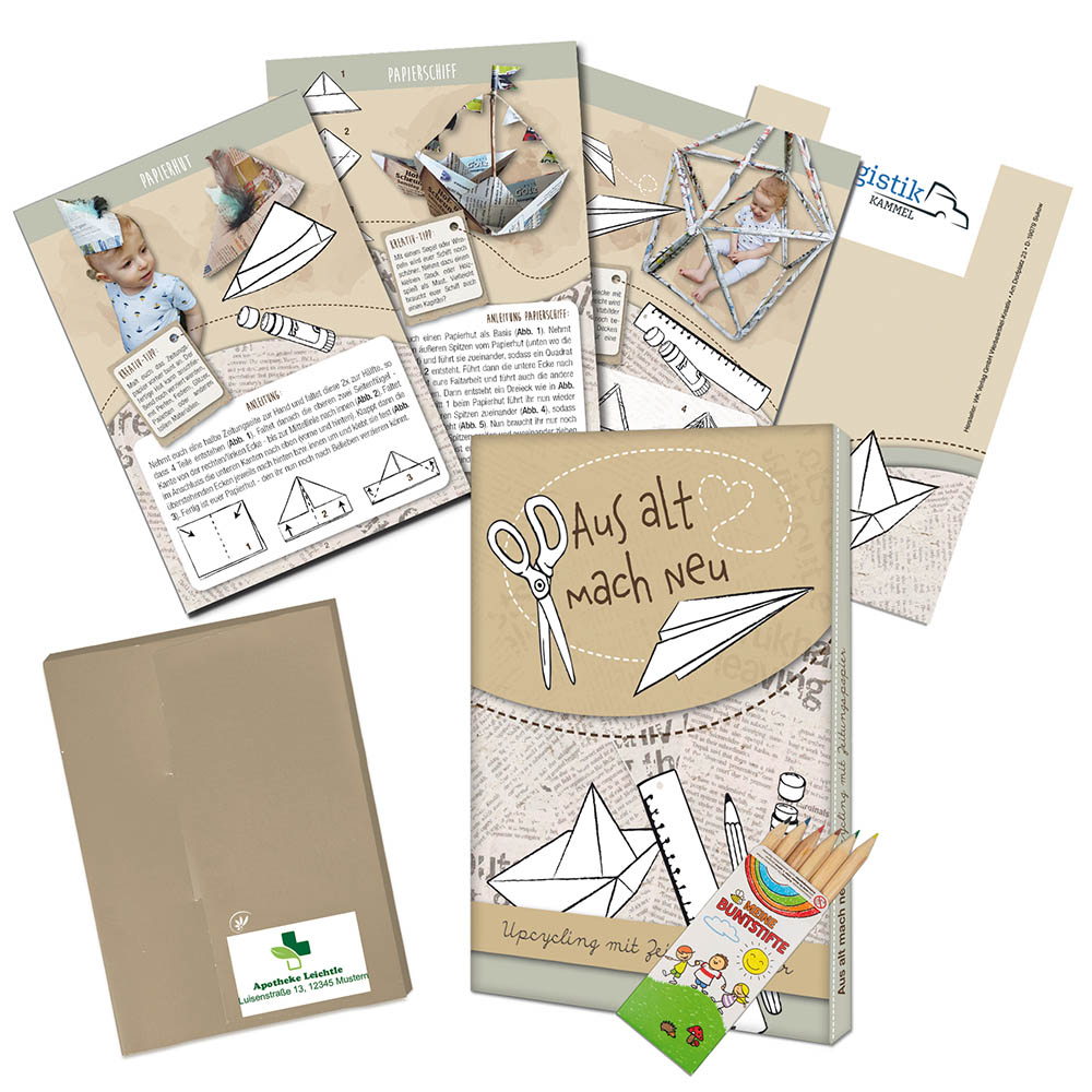 Upcycling-Set – Standard - Zeitungspapier - Tampondruck 2-c