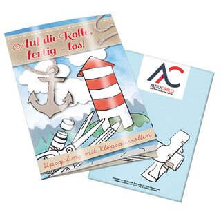 Upcycling-Heft - Toilettenpapierrollen - Tampondruck 2-c