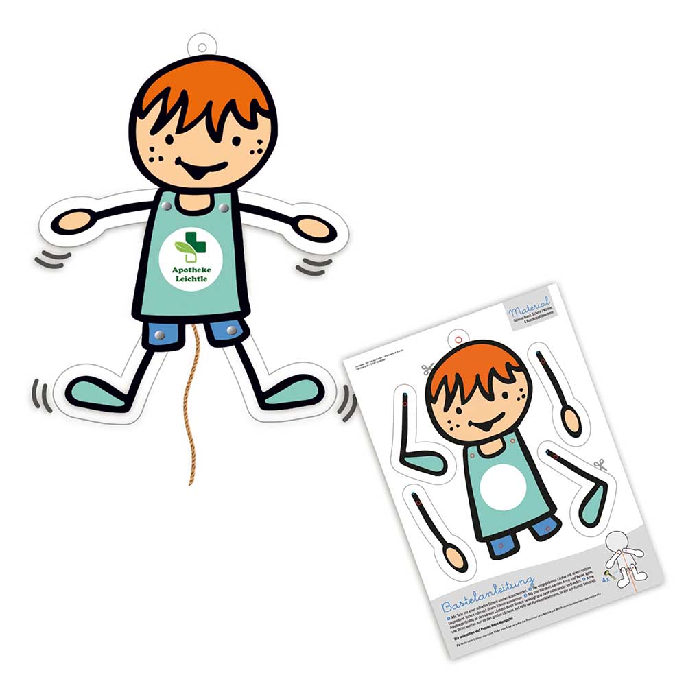 Hampelfiguren-Bastelset A4 - in weißem Briefumschlag