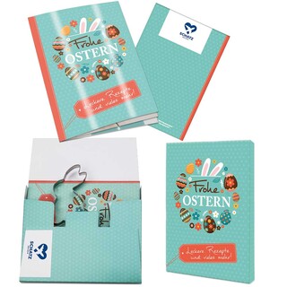 Rezeptbuch-Set "Ostern" - Backförmchen-Set mit 1-c Logoeindruck