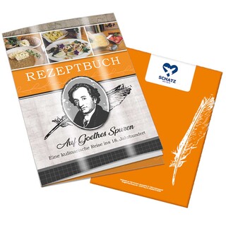 Rezeptbuch-Set "Auf Goethes Spuren" - Rezeptbuch mit 1-c Logoeindruck