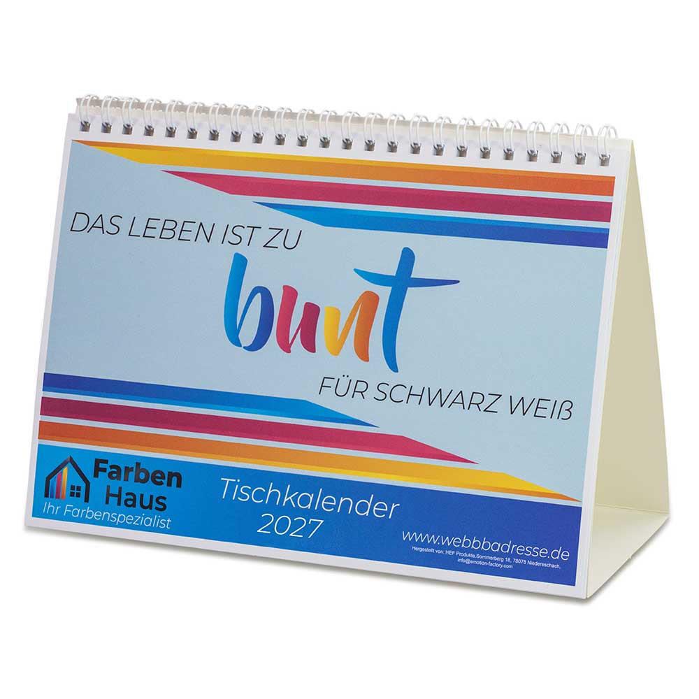 Ausmal-Tischkalender - mit Digitaldruck