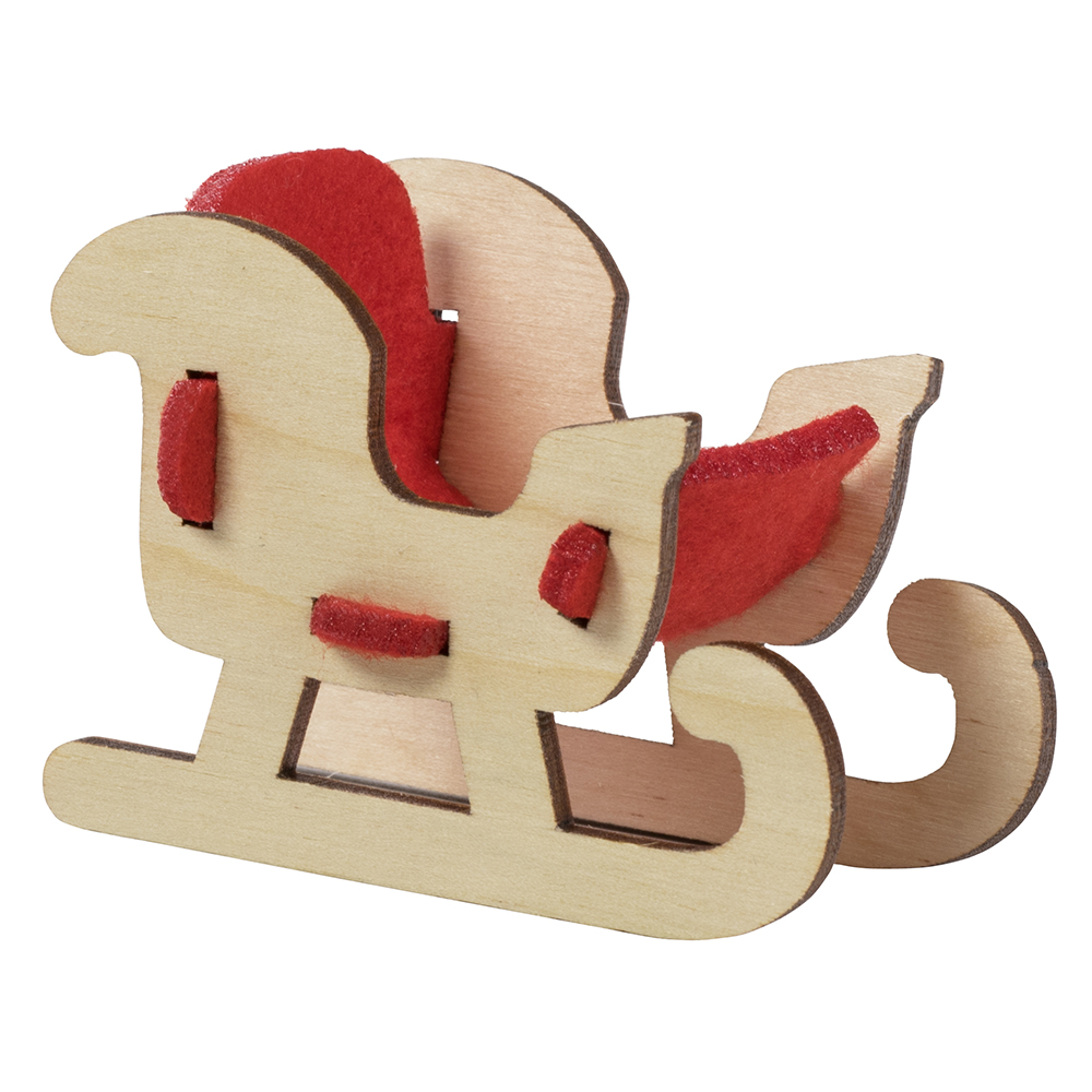 Steckfiguren-Karte Filz - Schlitten 4/4-c