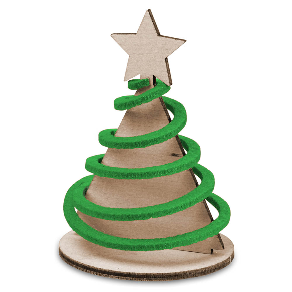 Steckfiguren-Karte Filz - Tannenbaum Wendelfilz 4/0-c