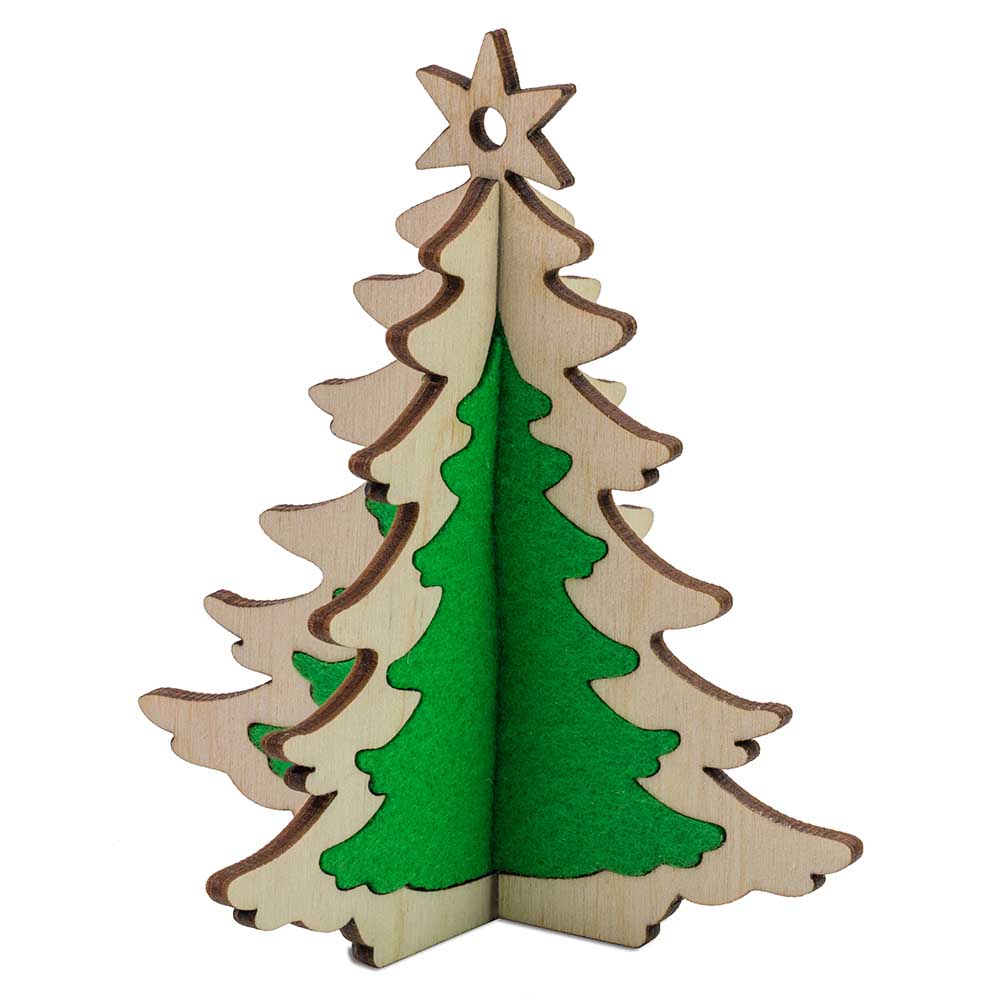 3D Holzpuzzle-Karte - Holz-Filz Tanne mit Lasergravur
