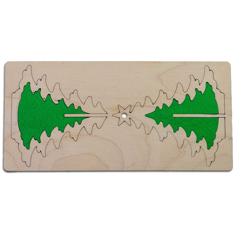 3D Holzpuzzle-Karte - Holz-Filz Tanne mit Lasergravur