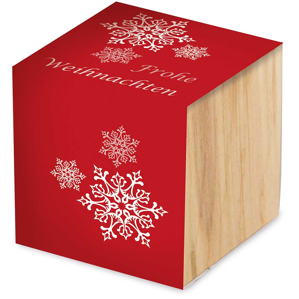 Pflanz-Holz - Standardmotiv - Frohe Weihnachten - 1 Seite gelasert