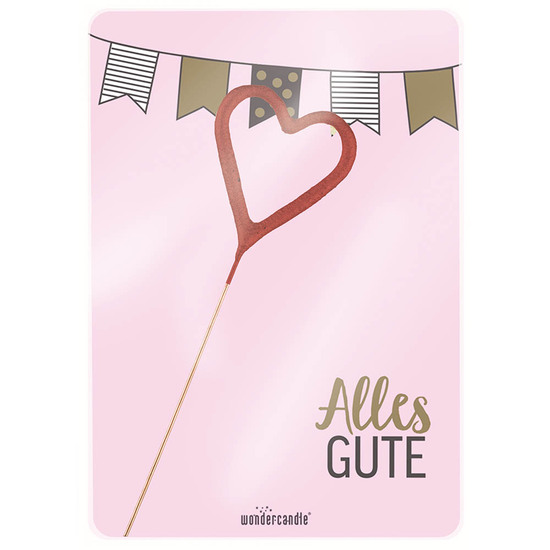Wondercandle Mini mit Wondercard  - Herz, rot