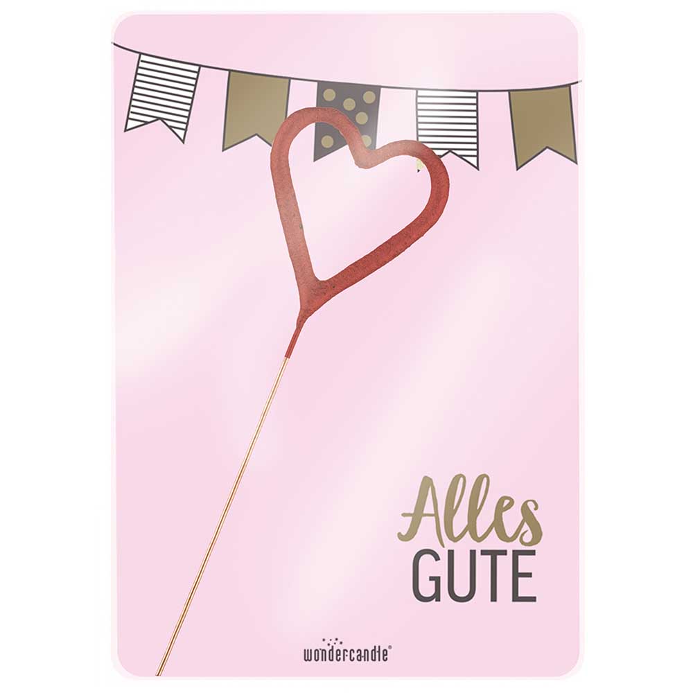 Wondercandle Mini mit Wondercard - Herz, silber