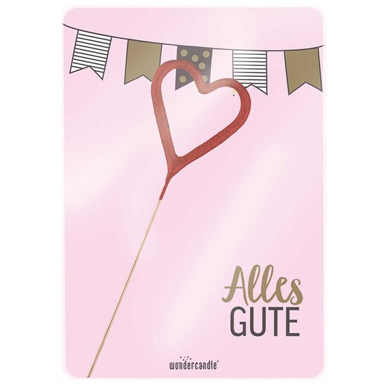 Wondercandle Mini mit Wondercard - Herz, silber