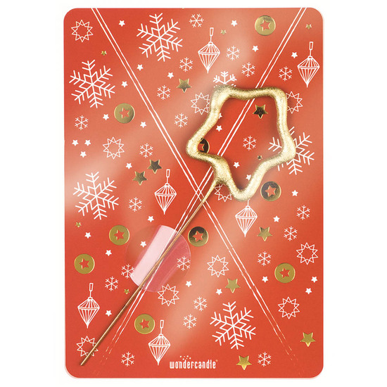Wondercandle Mini mit Wondercard  - Stern, gold