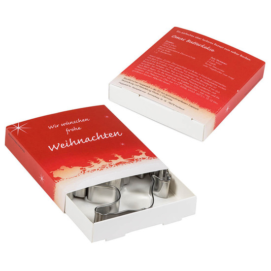Backförmchen Premium-Box - Xmas - Schneemann + Tannenbaum