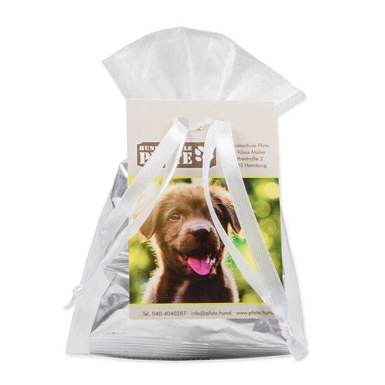 Hunde-Leckerli im Organzabeutel - mit Digitaldruck