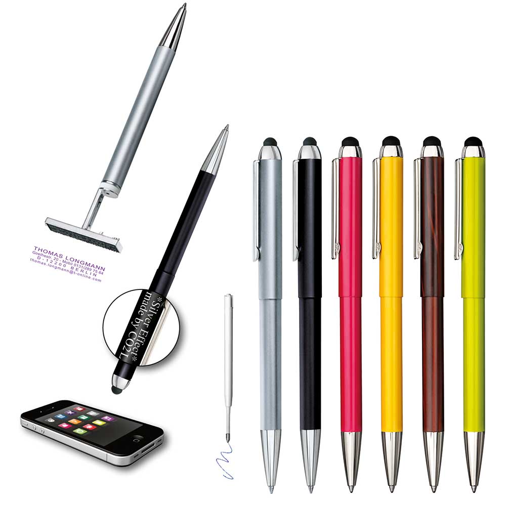 Stempelschreiber - Stamp&Touch Pen - 3 in 1 - schwarz
