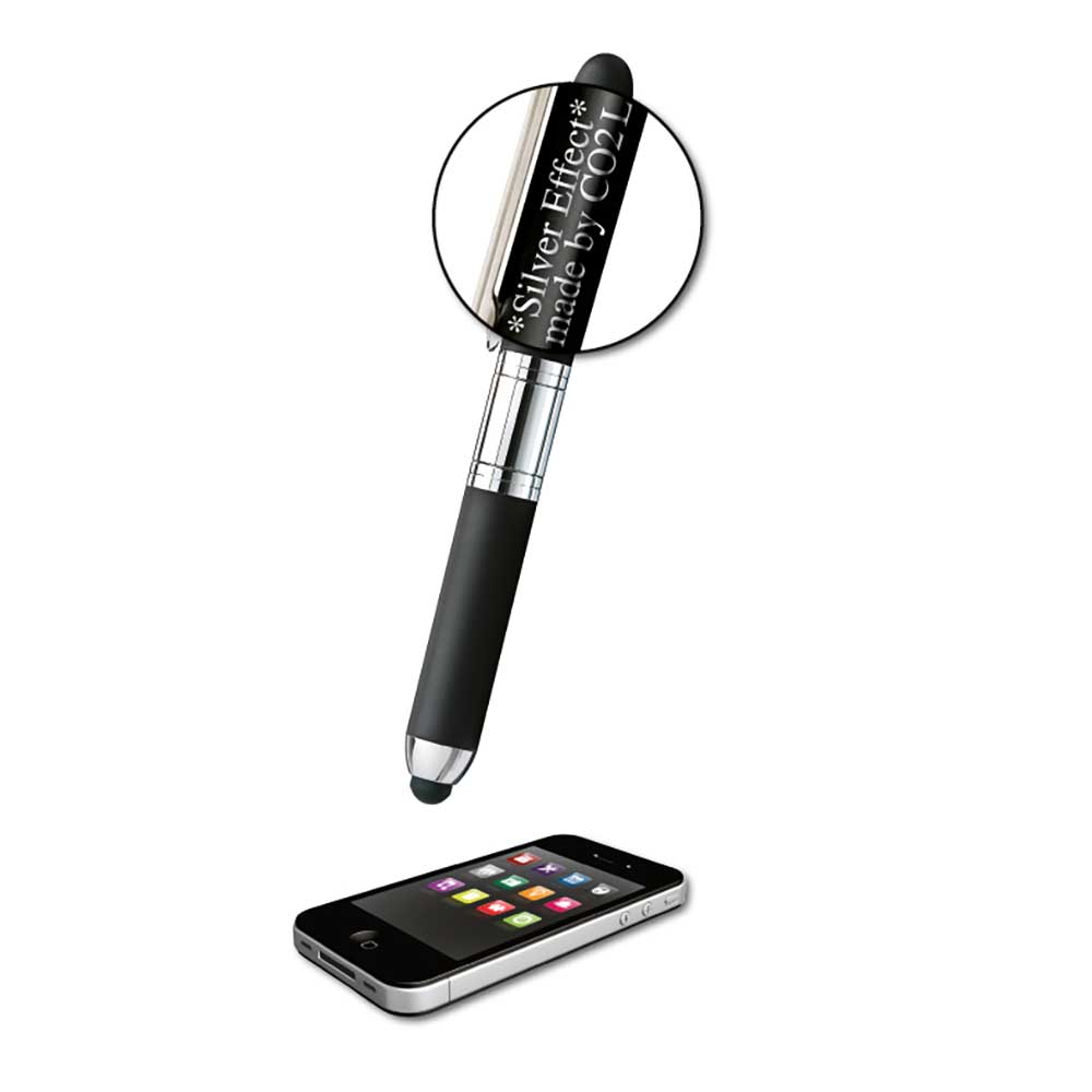 Stempelschreiber - Mini Stamp&Touch Pen - 3 in 1 - schwarz