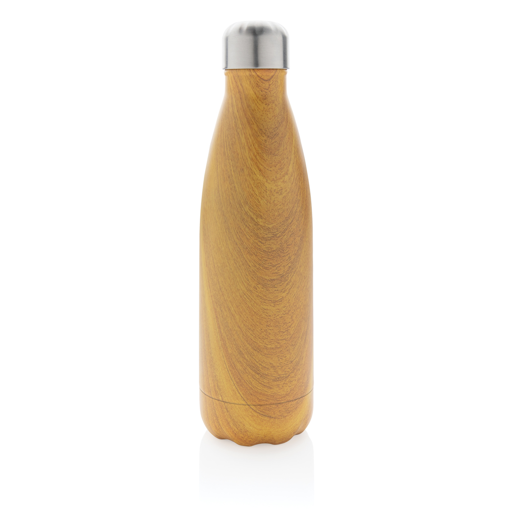 Vakuumisolierte Stainless Steel Flasche mit Holzoptik