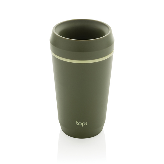 Topl-Becher aus rec. Kunststoff mit 360-Grad-Deckel 354ml