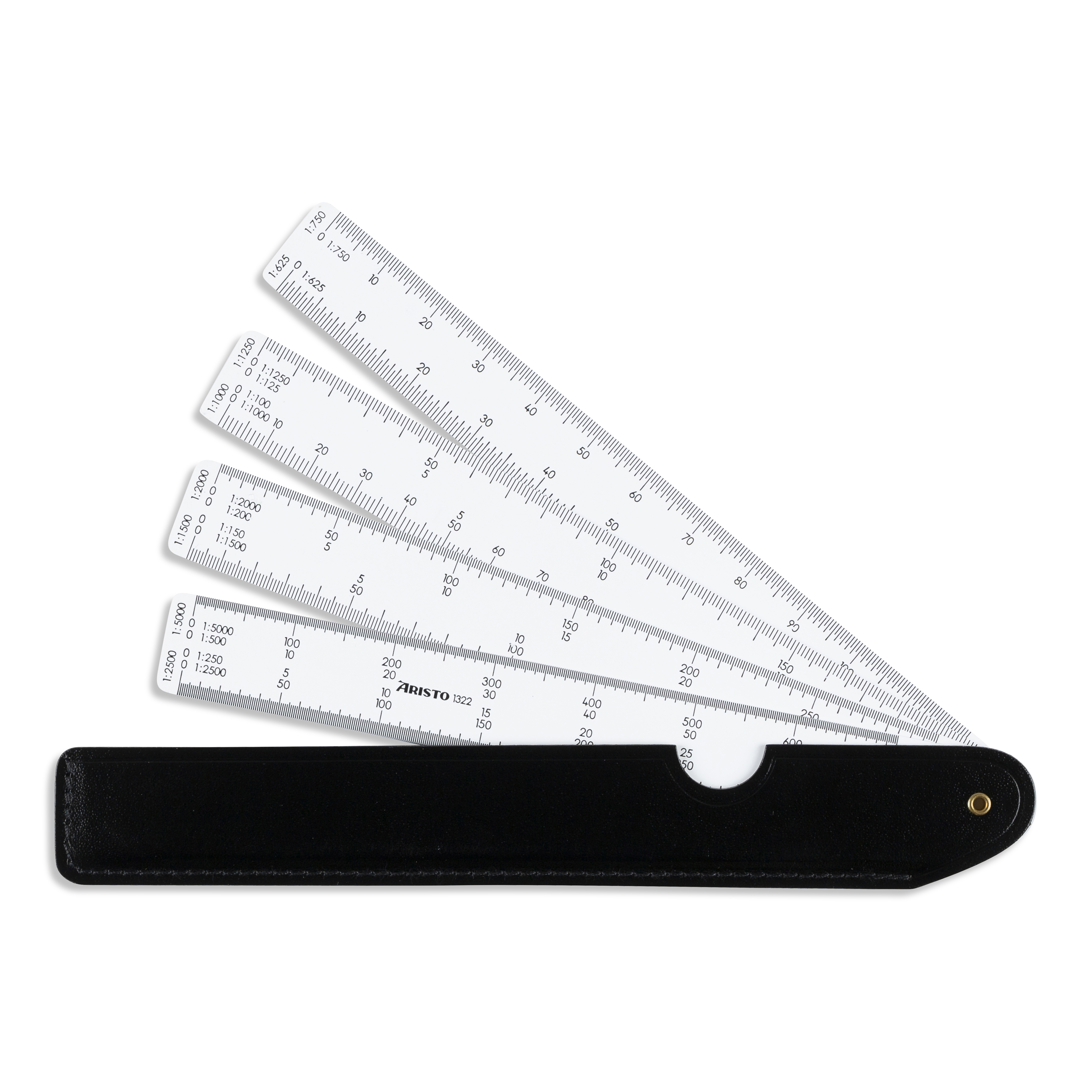 Fächermaßstab 4 Fächer / :625 :750 :1000 :1250 :1500 :2000 :2500 :5000