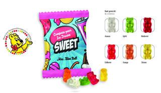 HARIBO Mini Goldbären Werbetüte, Inhalt: HARIBO Mini Goldbären bunt gemischt - ca. 15 g