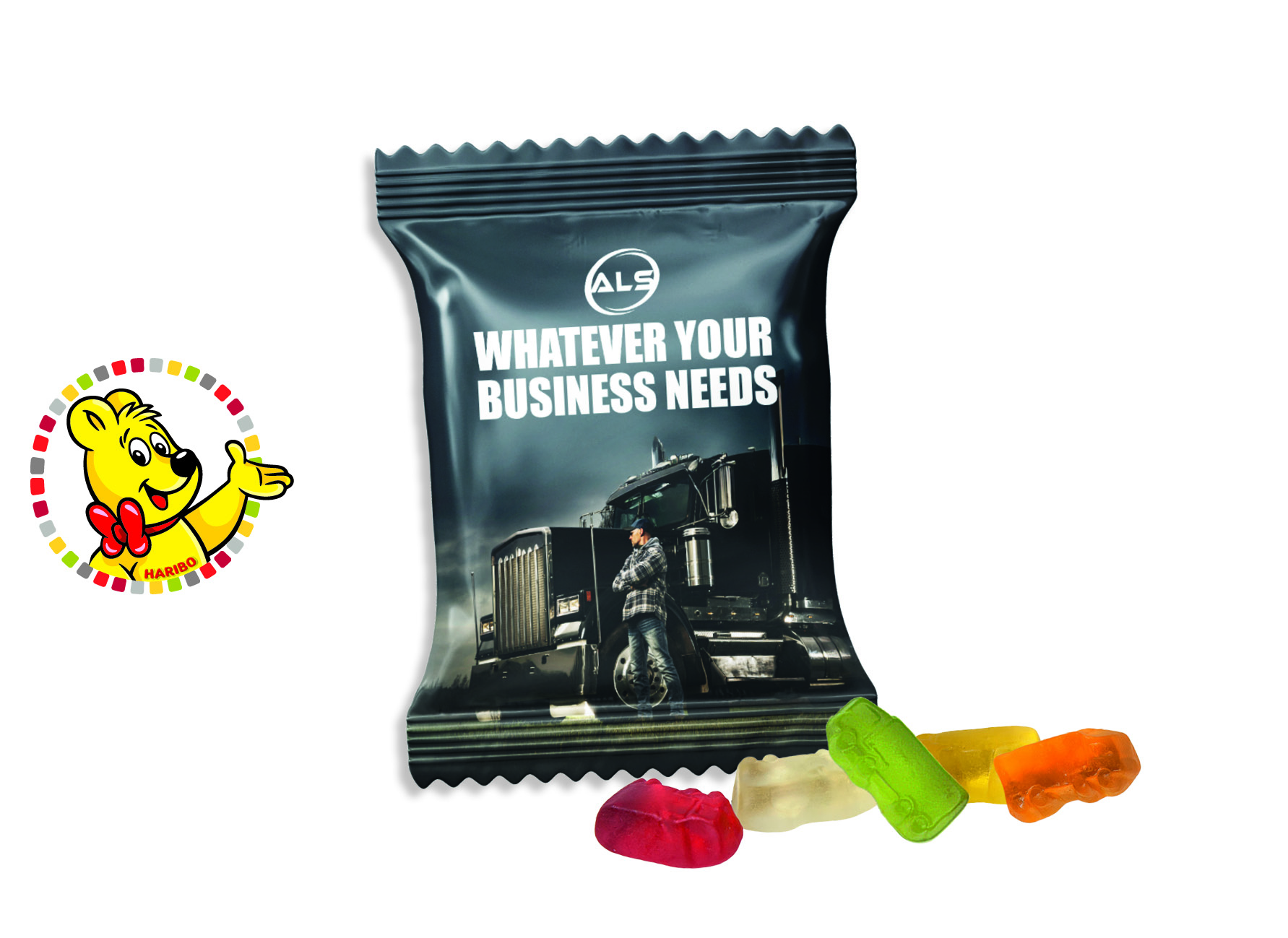 HARIBO Standardformen Werbetüte, Inhalt: HARIBO LKWs - ca. 6,5 g