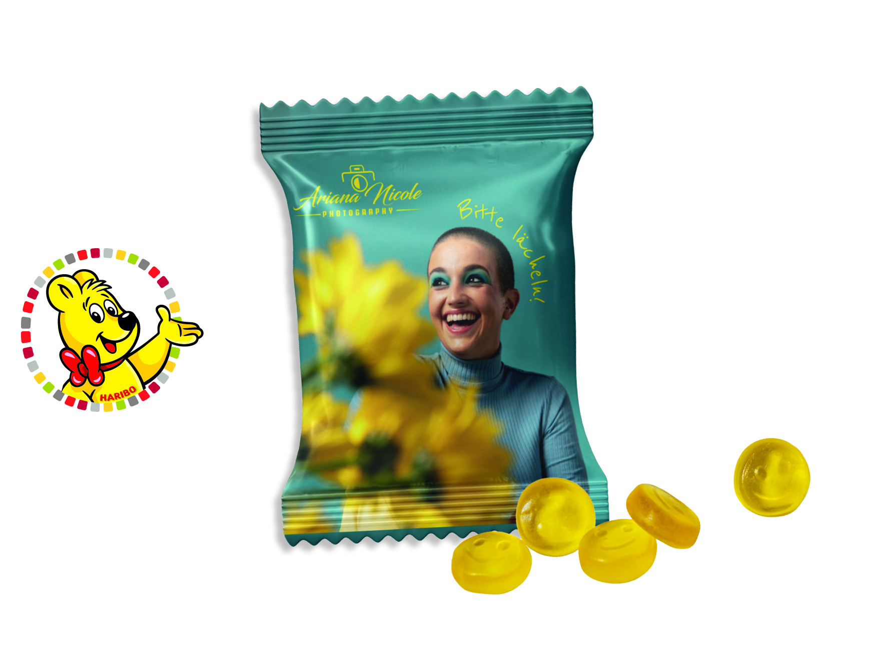 HARIBO Standardformen Werbetüte, Inhalt: HARIBO Smileys - ca. 10 g
