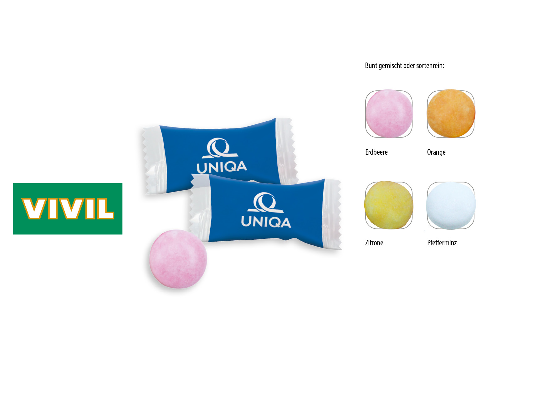 VIVIL Kaudragee Flowpack, Inhalt: VIVIL Kaudragee bunt gemischt