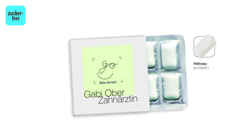 Kaugummi zuckerfrei Blister 6er im Schuber, Inhalt: Kaugummi Blister (6er)