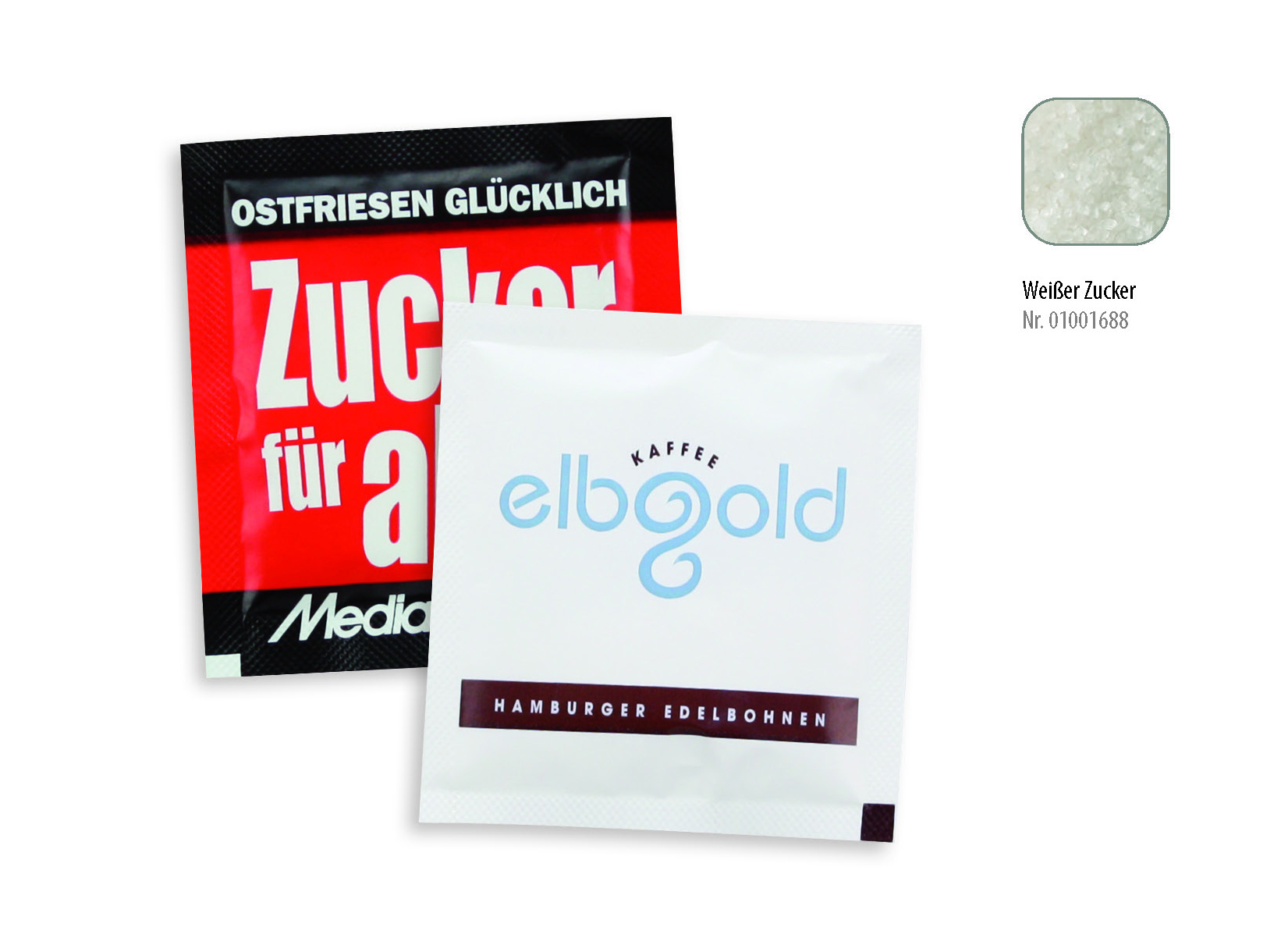 Zuckertütchen, Inhalt: Zucker weiß