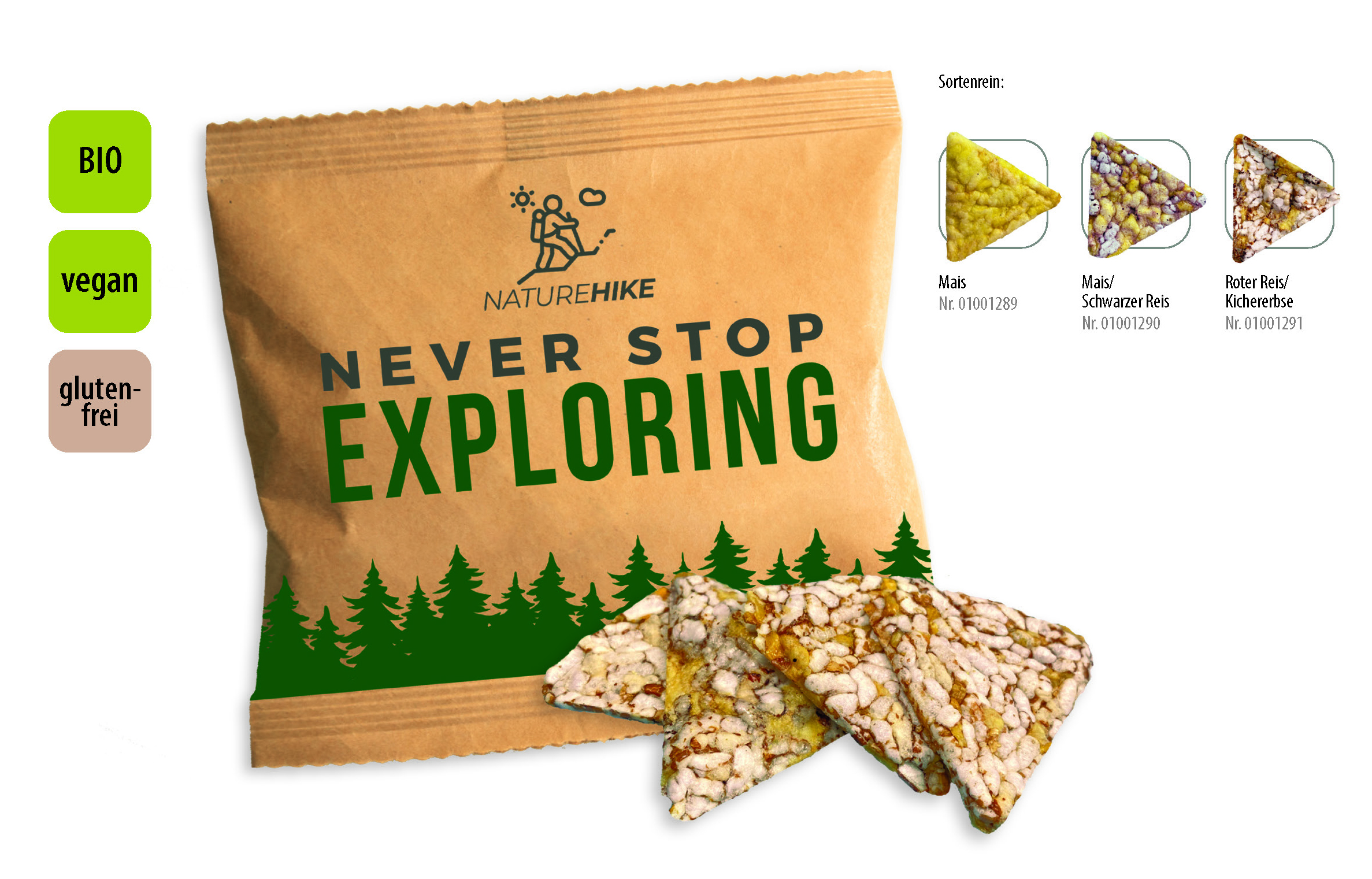 BIO Knusperecken Werbetüte, Inhalt: BIO Knusperecken Mais