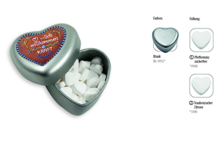 Herzdose, Inhalt: Traubenzucker Herzen Zitrone