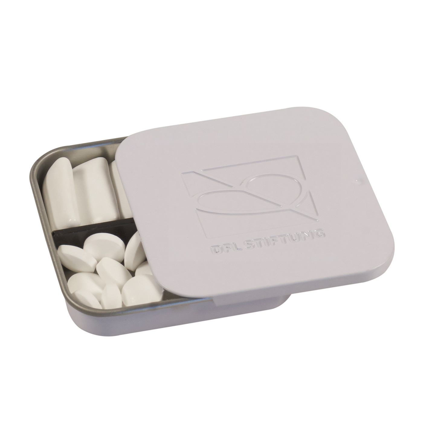 Twin Tin geprägt, Inhalt: Bunte Fruchtdragees gemischt (Dose)-weiß