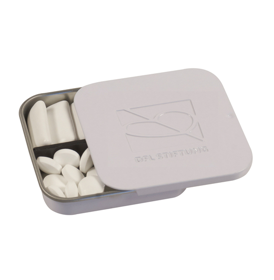 Twin Tin geprägt, Inhalt: Bunte Fruchtdragees gemischt (Dose)-weiß