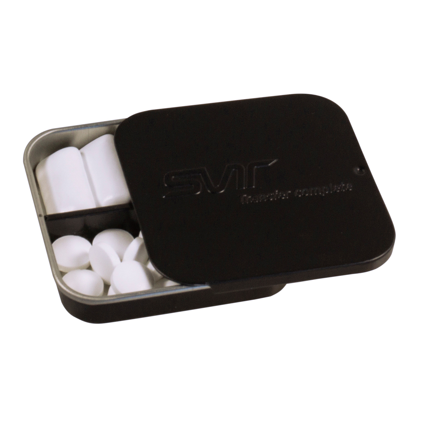 Twin Tin geprägt, Inhalt: Bunte Fruchtdragees gemischt (Dose)-schwarz