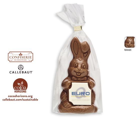 Osterhase mit Schokoschild, Inhalt: Osterhase  80 g