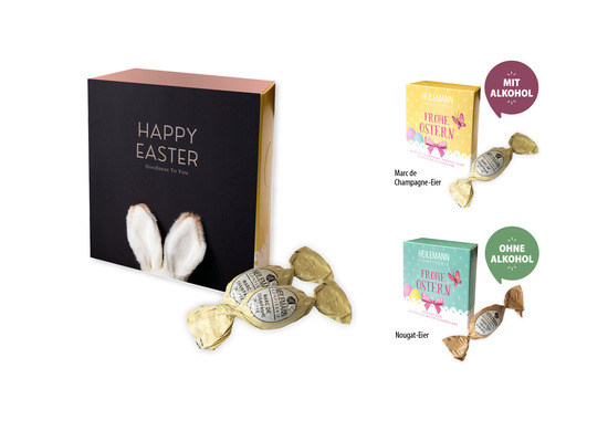 Heilemann Frohe Ostern Schokoeier, Inhalt: Nougat-Eier