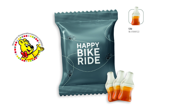 HARIBO Happy Cola Werbetüte, Inhalt: HARIBO Happy Cola ca. 12 g