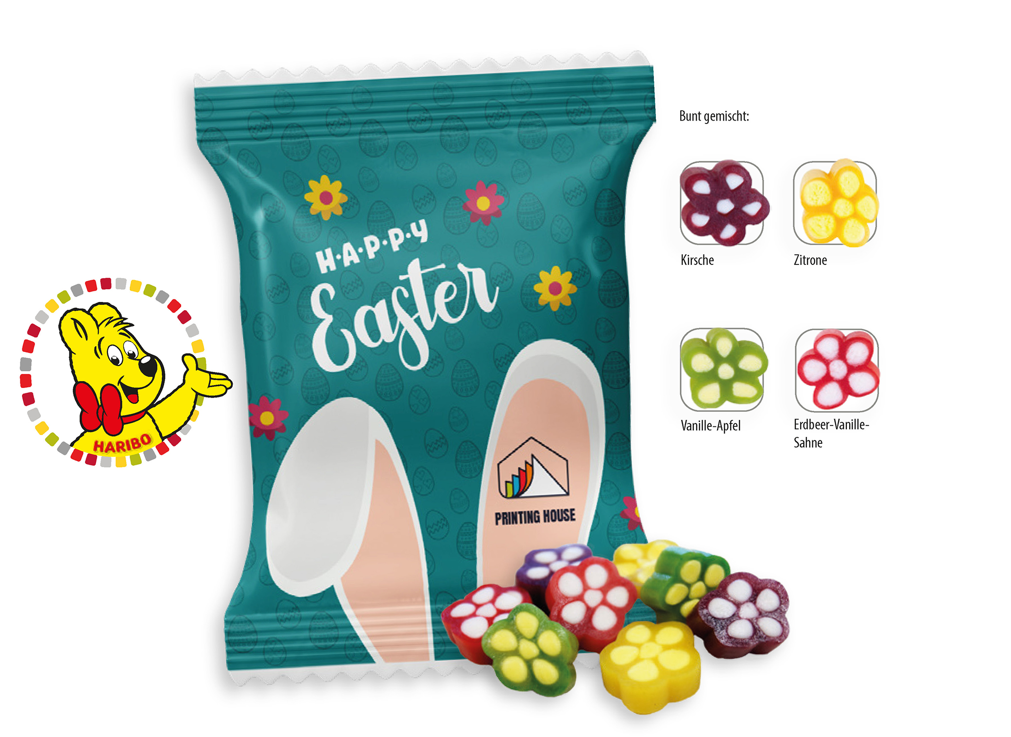 HARIBO Bunte Blümchen Werbetüte, Inhalt: HARIBO Bunte Blümchen