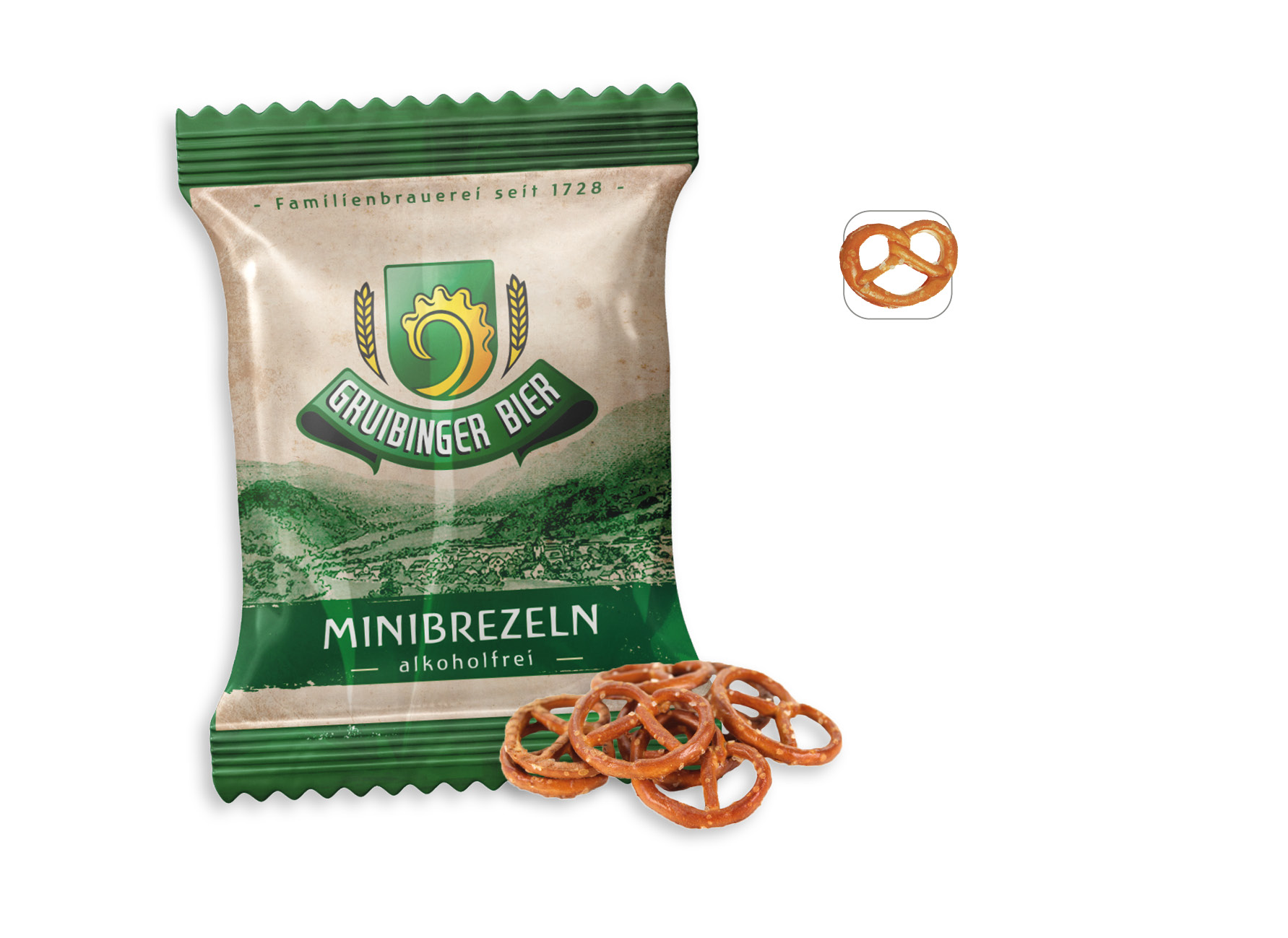 Mini Salzbrezeln Werbetüte, Inhalt: Mini Salzbrezeln
