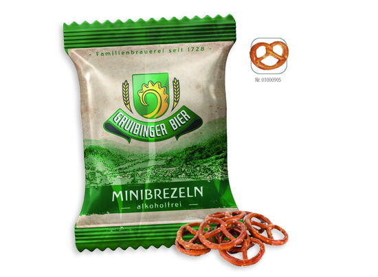 Mini Salzbrezeln Werbetüte, Inhalt: Mini Salzbrezeln ca. 10 g