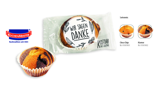 Mini Muffin im Flowpack, Inhalt: Mini Muffin Marmor ca. 15 g