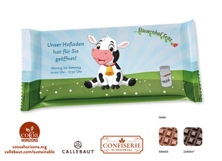 Schokolade 100 g Tafel im Flowpack, Inhalt: Callebaut Vollmilch