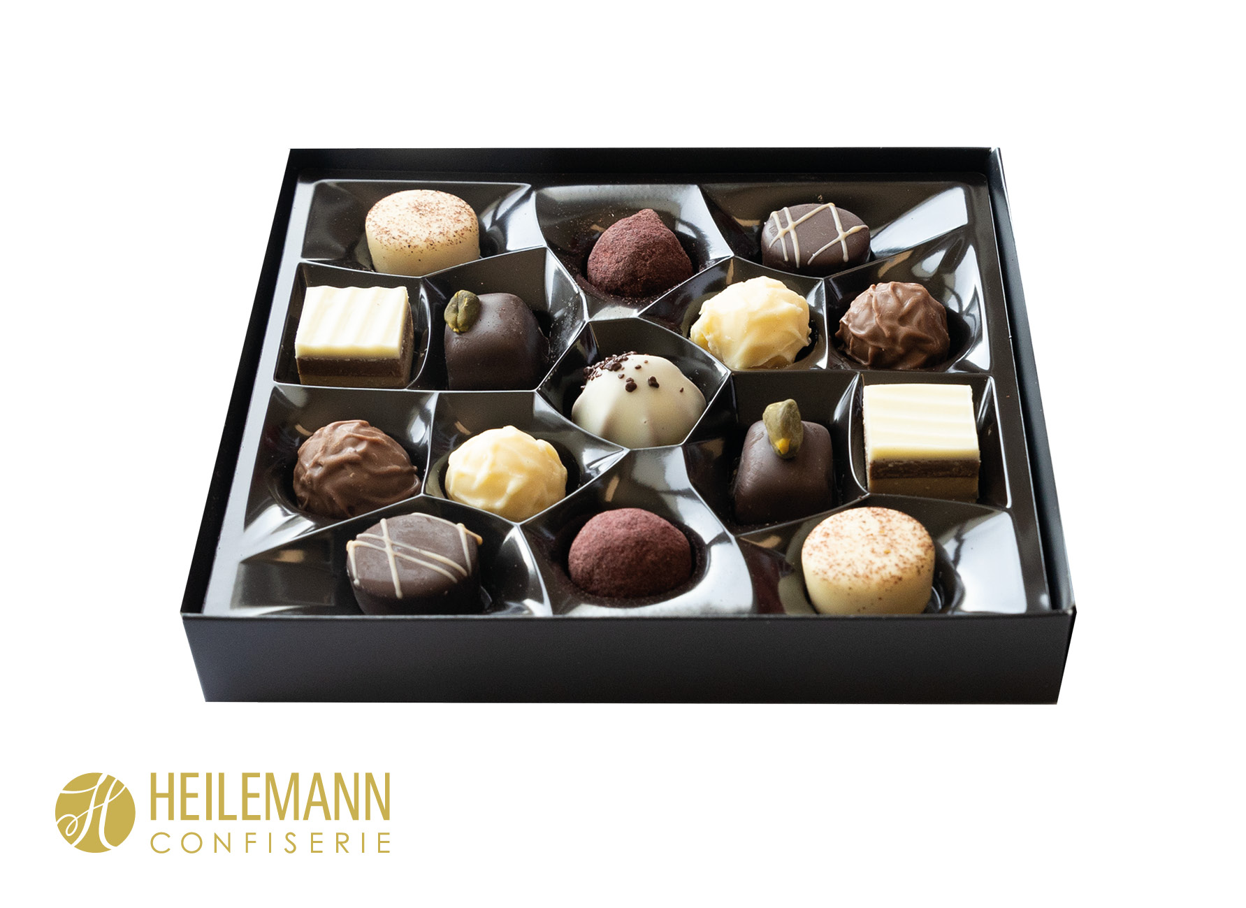 Heilemann Mini Pralinés im Schuber, Inhalt: Heilemann Mini Pralinés