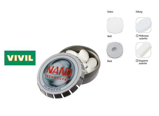 Klick-Dose-57, Inhalt: VIVIL Extra Strong, zuckerfrei (Dose) ca. 20 g