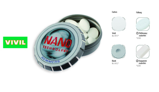 Klick-Dose-57, Inhalt: VIVIL Extra Strong, zuckerfrei (Dose) ca. 20 g VIVIL Extra Strong, zuckerfrei blank
