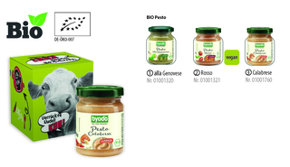 BIO Pesto im Werbekarton, Inhalt: Bio Pesto alla Genovese ca. 125 g