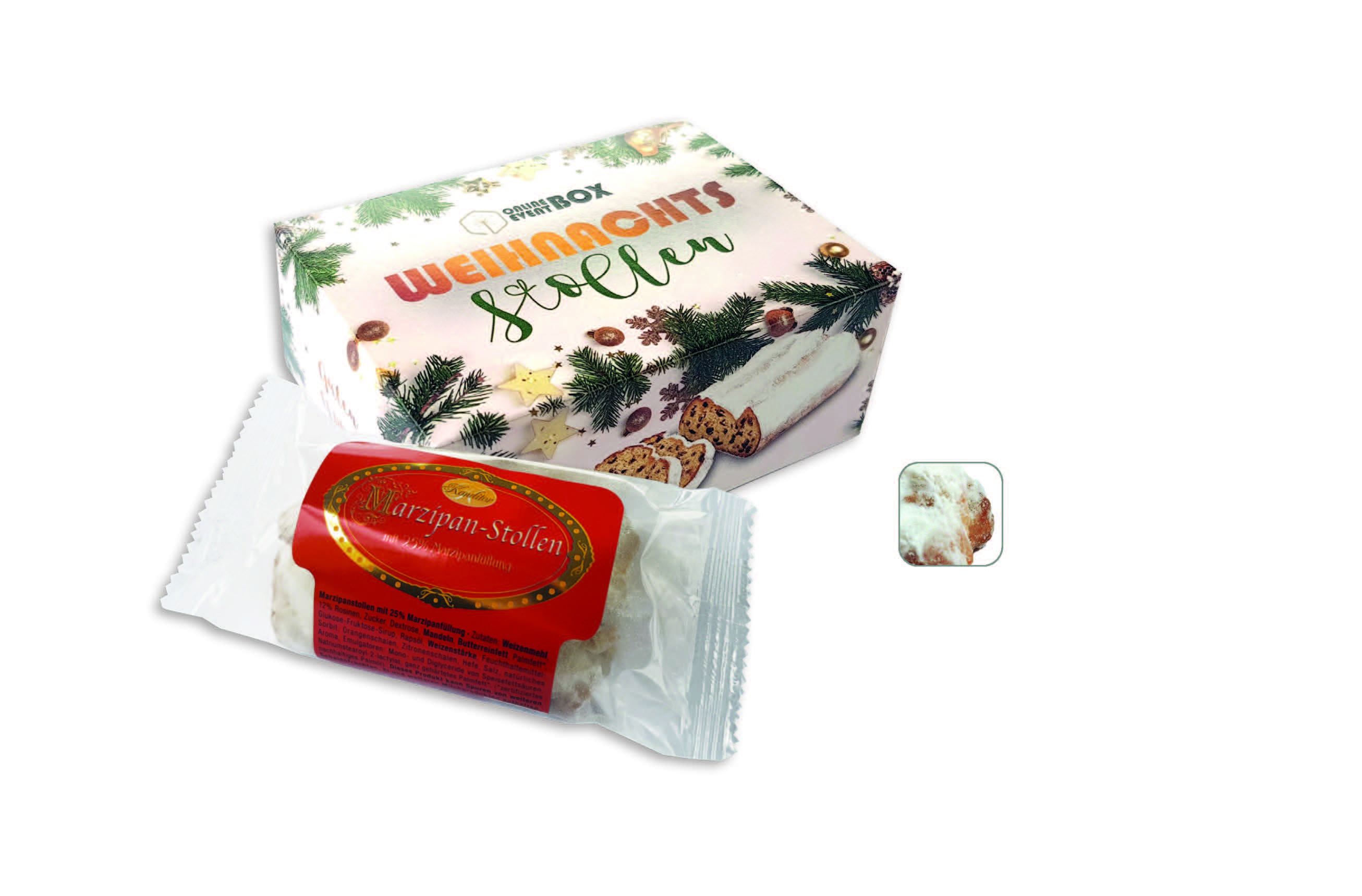 Mini Stollen Präsentbox, Inhalt: Christstollen ca. 80 g